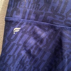 Fabletics Navy Textured Leggings